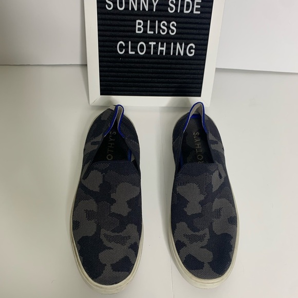Rothy’s Gray Multi Colored Camo Athletic Slip On Platform Shoes Size 7.5 - Picture 2 of 10